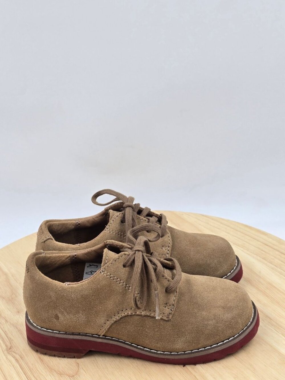 Sperry Top Sider Tevin Toddler Boys US Size 10W Brown Suede Oxford Shoes Leather